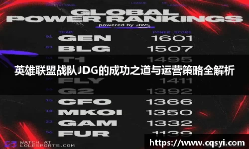 英雄联盟战队JDG的成功之道与运营策略全解析