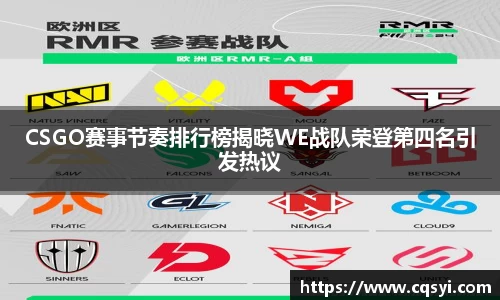 CSGO赛事节奏排行榜揭晓WE战队荣登第四名引发热议